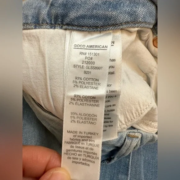 Good American Good Legs Split Hem Skinny Jeans Light Wash Size 12/31 - Picture 8 of 12